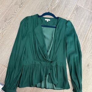 Elegant Deep Green Women's Blouse